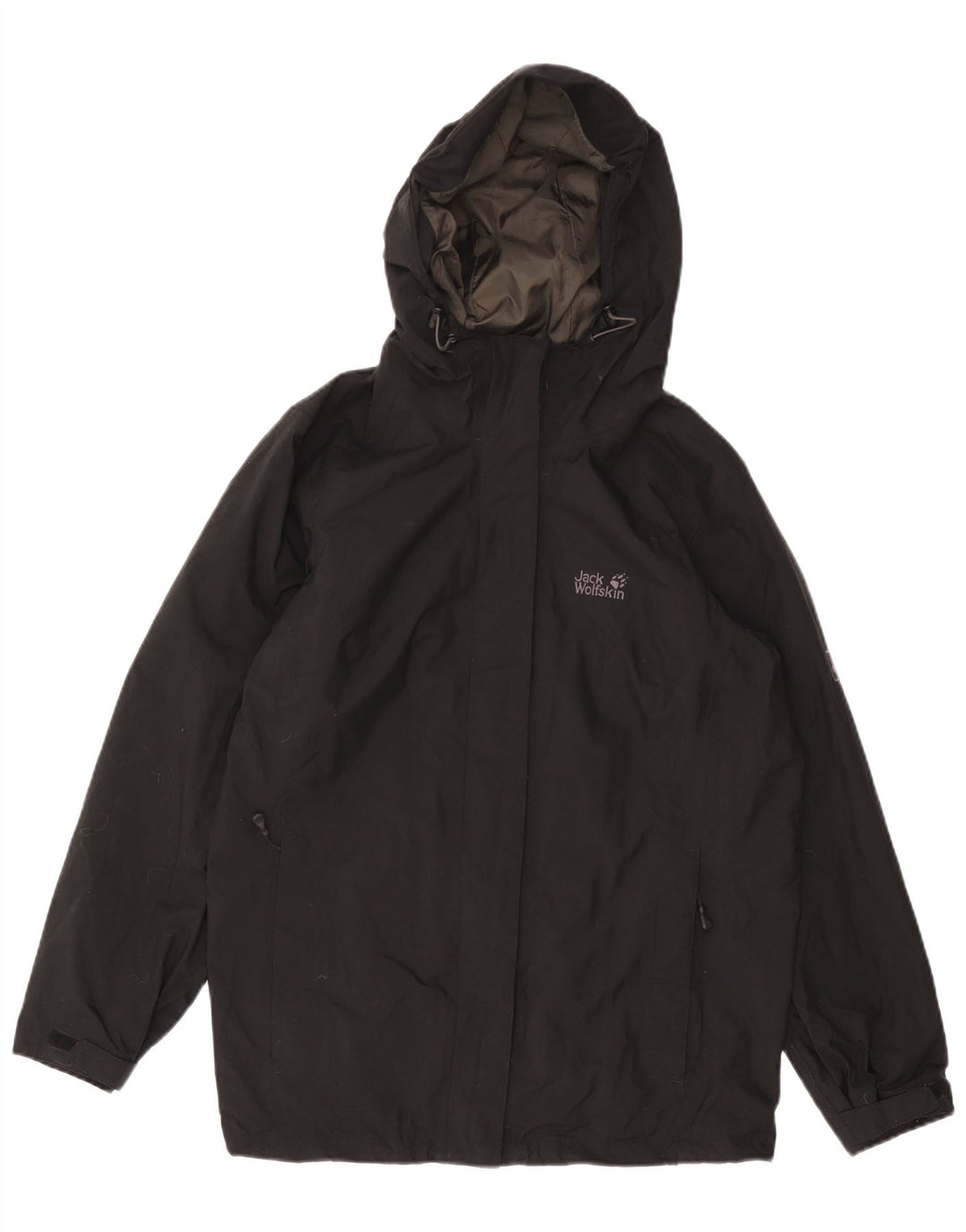 JACK WOLFSKIN Chubasquero con Capucha Mujer ES 18/20 XL Negro Poliamida