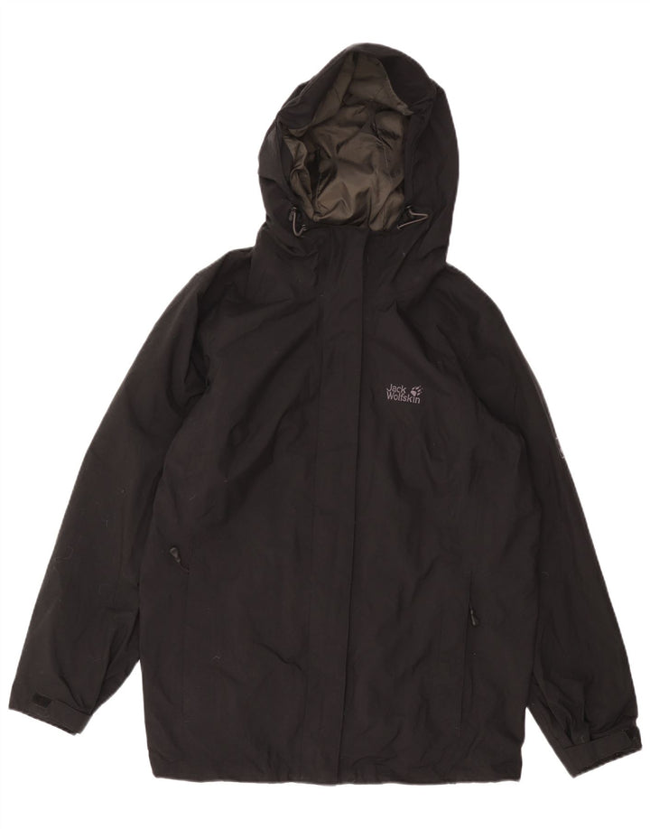JACK WOLFSKIN Chubasquero con Capucha Mujer ES 18/20 XL Negro Poliamida