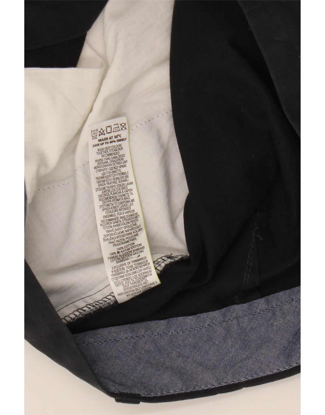 Marks & Spencer Pantalones cortos chinos para hombre W36 Grande Algodón azul marino