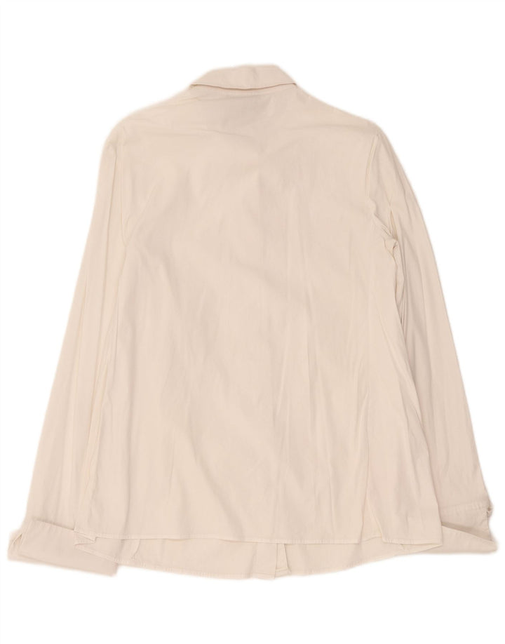 Emporio Armani Camisa formal para mujer IT 44 Mediano Blanco
