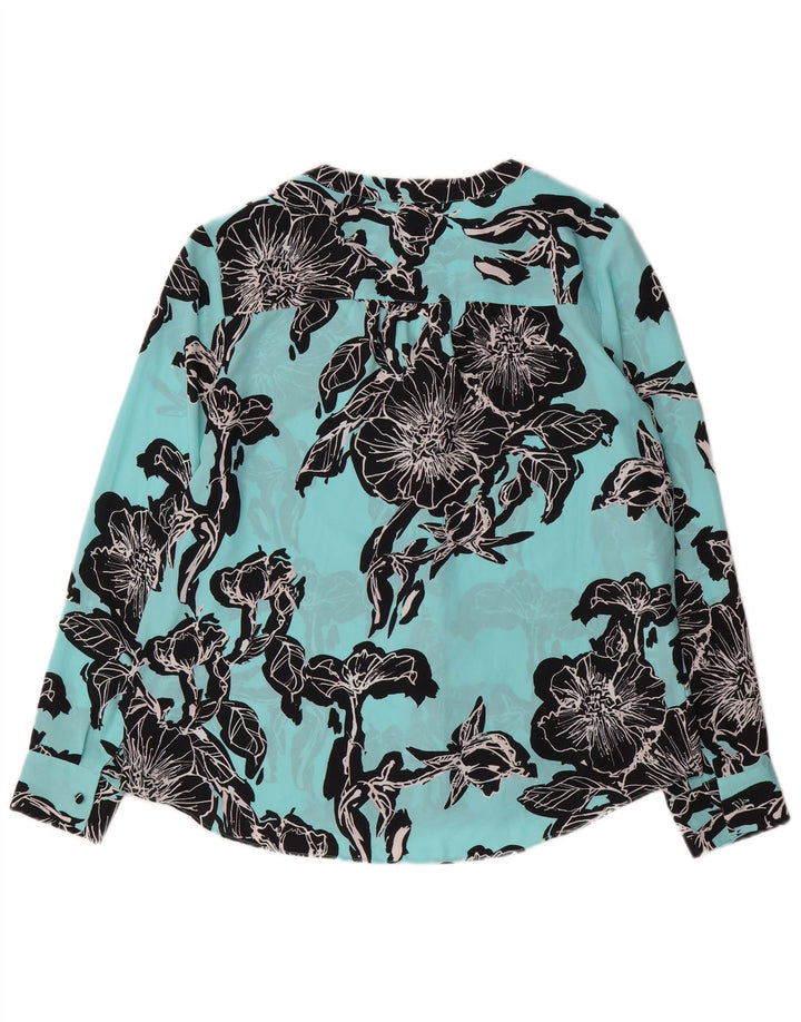 Blusa tipo camisa para mujer Calvin Klein UK 44 Azul medio Floral