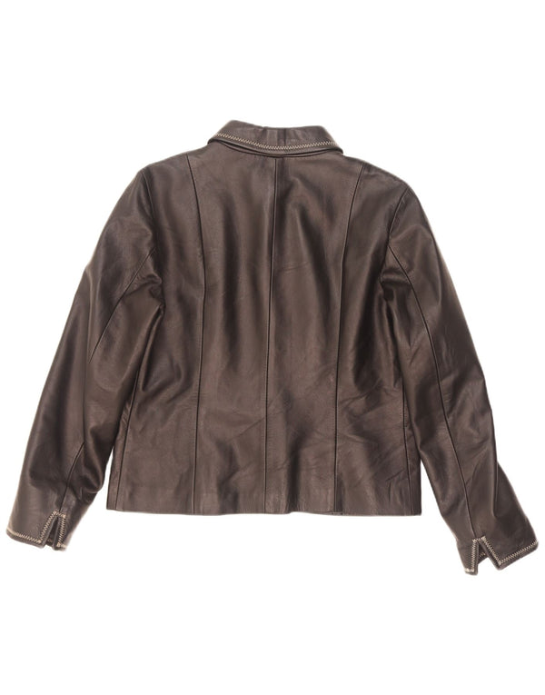 Conbipel Chaqueta de cuero para mujer IT 46 Grande Negro