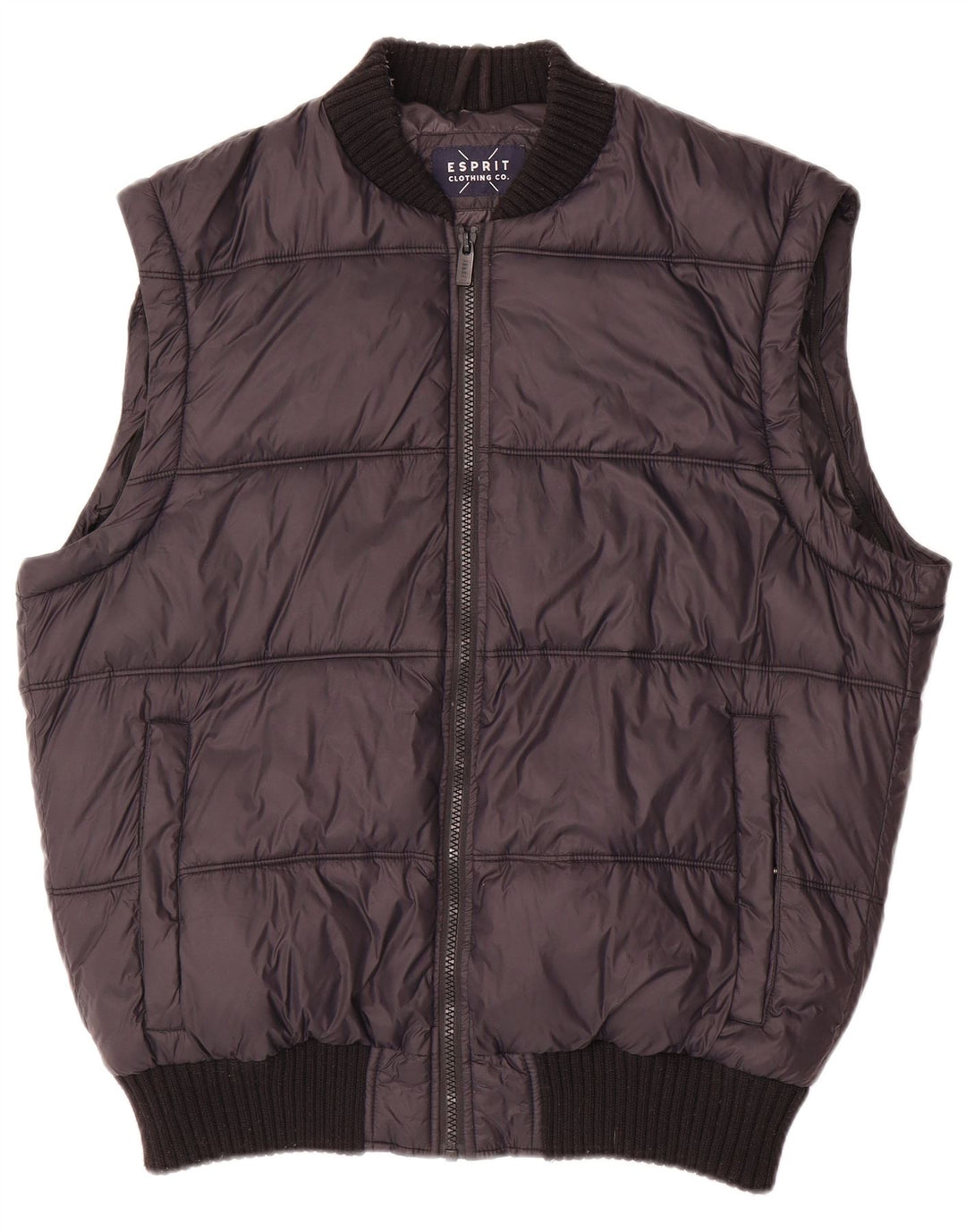 Esprit Chaleco acolchado para hombre UK 40 Large Poliéster negro