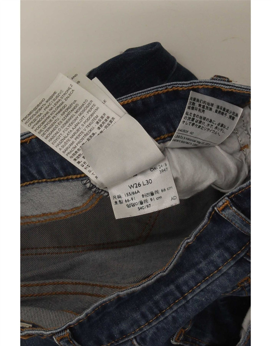 Levi's Vaqueros Pitillo Mujer W26 L30 Algodón Azul