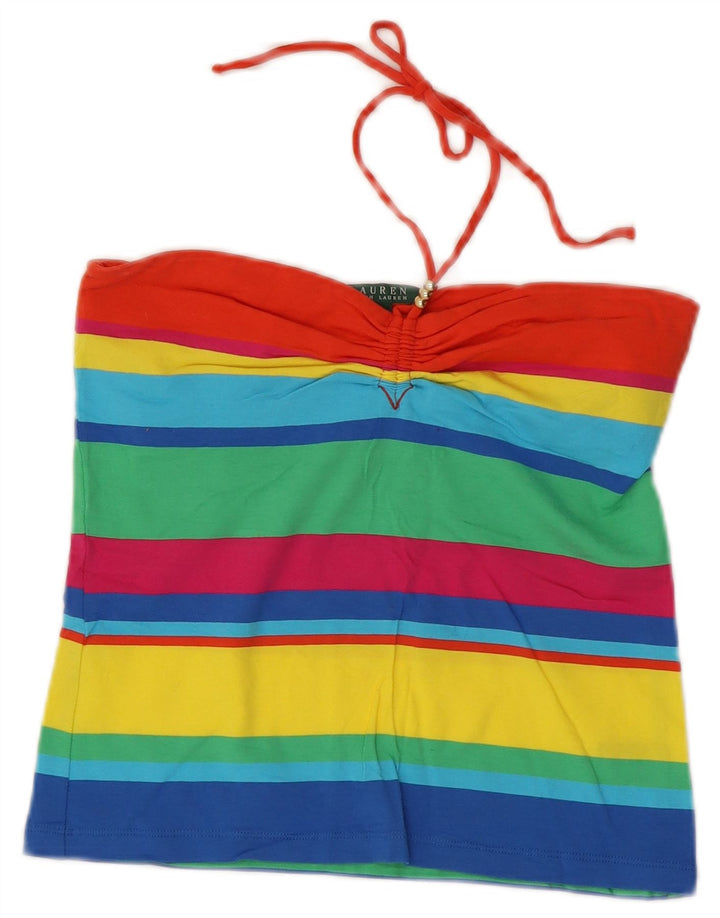 Ralph Lauren Top corto halter para mujer Reino Unido 12 Mediano Rayas multicolores