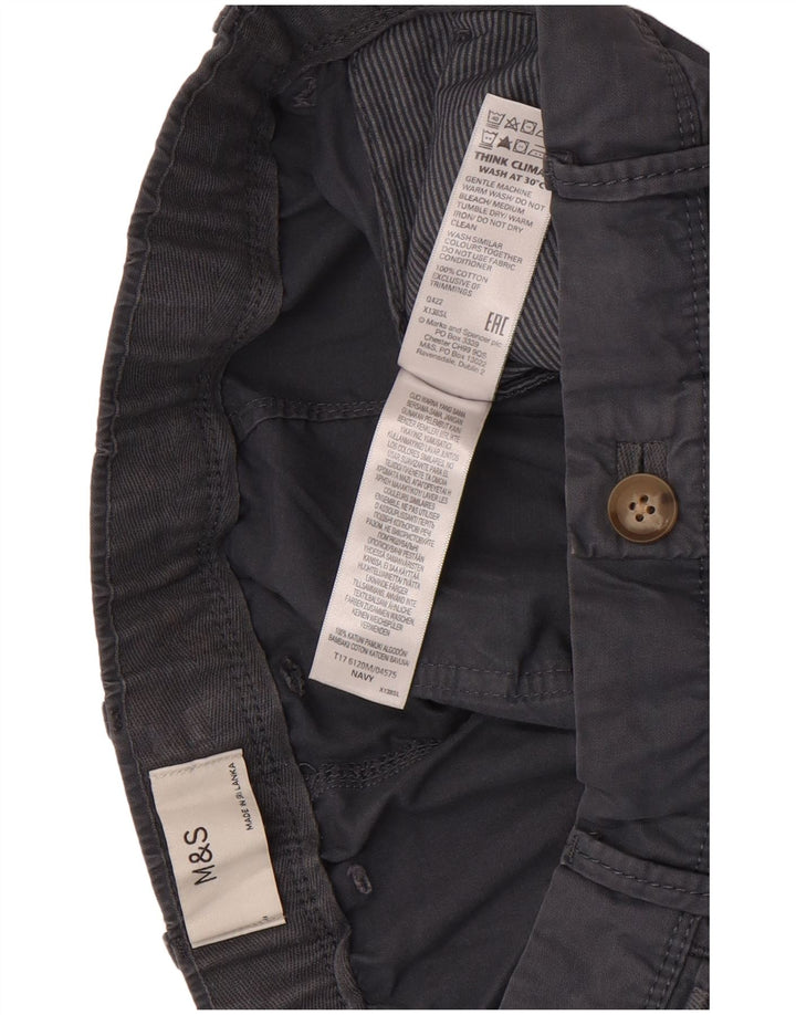 Marks & Spencer Pantalones cortos chinos para hombre W36 Grande Algodón azul marino
