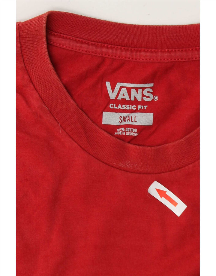 Vans - Camiseta de corte clásico para hombre, talla pequeña, algodón rojo