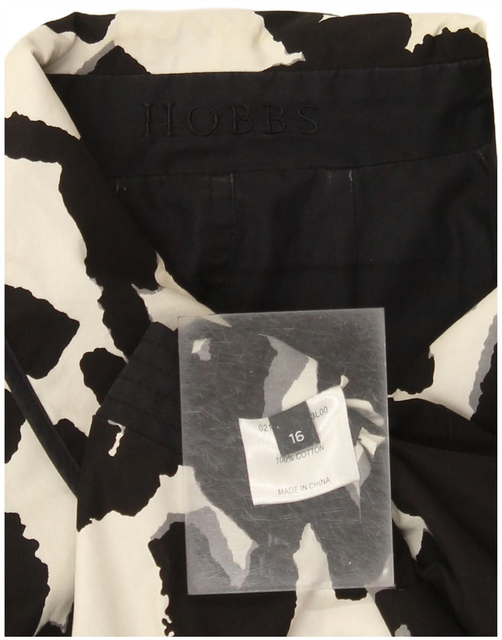 HOBBS Abrigo reversible con estampado abstracto para mujer, talla 40, talla grande, color negro