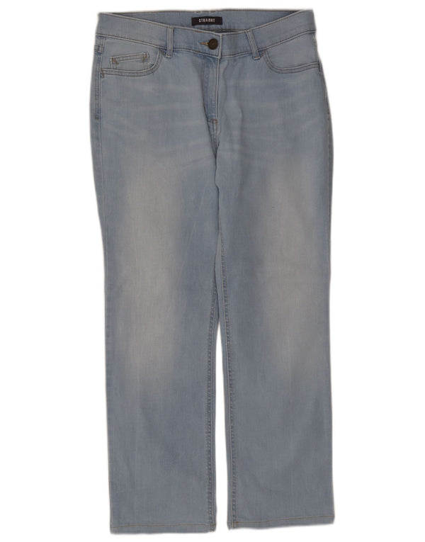 Marks & Spencer Vaqueros rectos para mujer UK 14 Medium W32 L27 Algodón azul