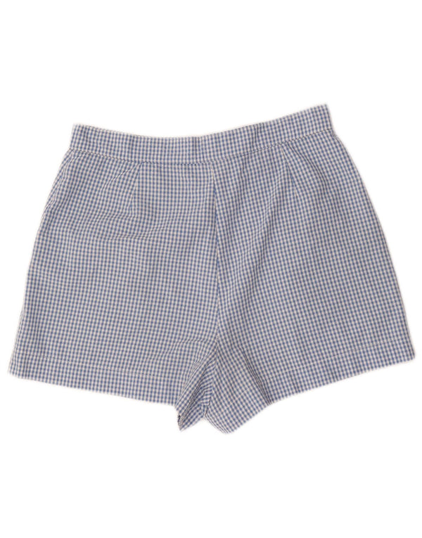 Sergio Tacchini Pantalones cortos casuales para mujer IT 44 Medium W28 Blue Gingham