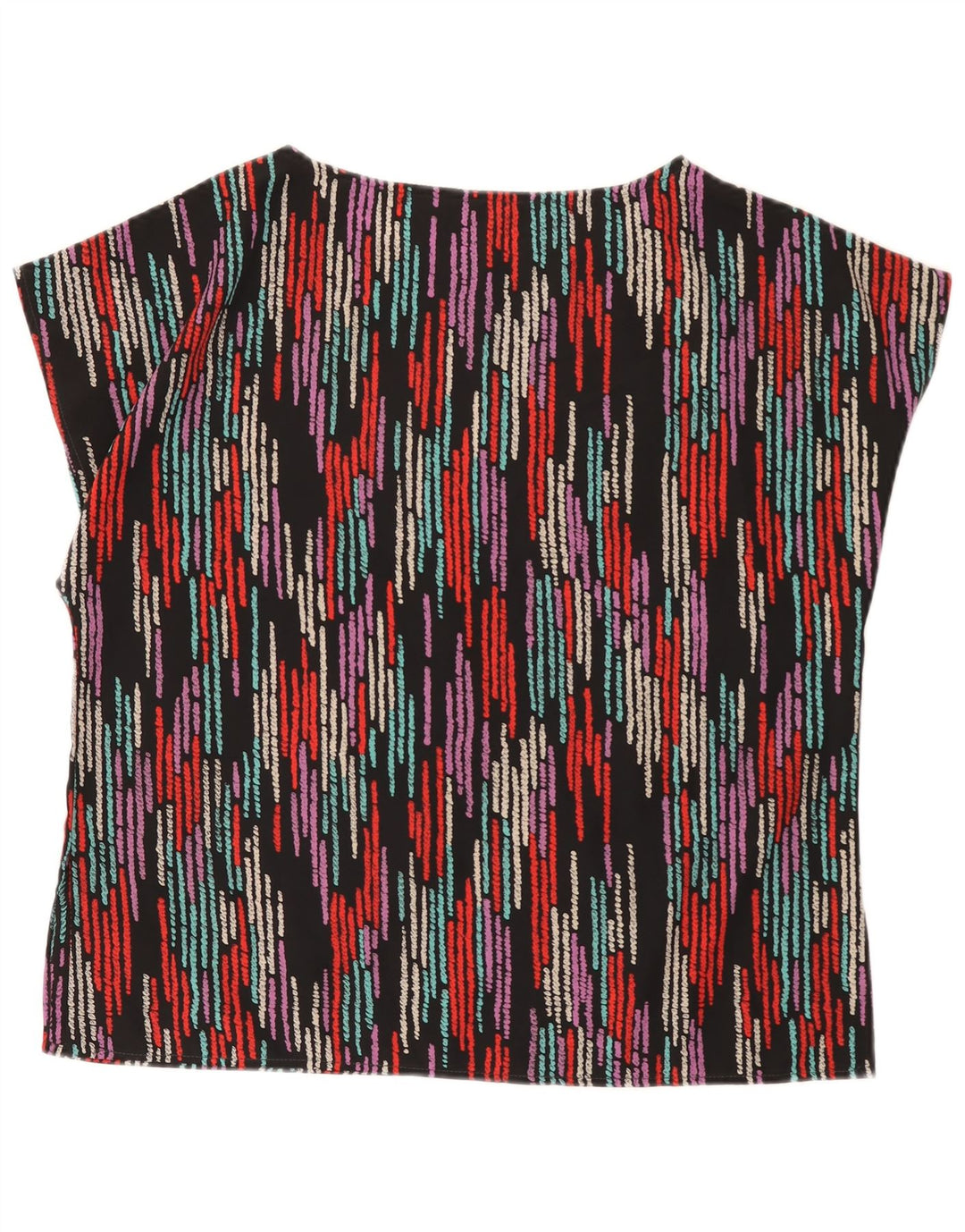 Vintage mujer blusa Top Reino Unido 16 grande multicolor rayas