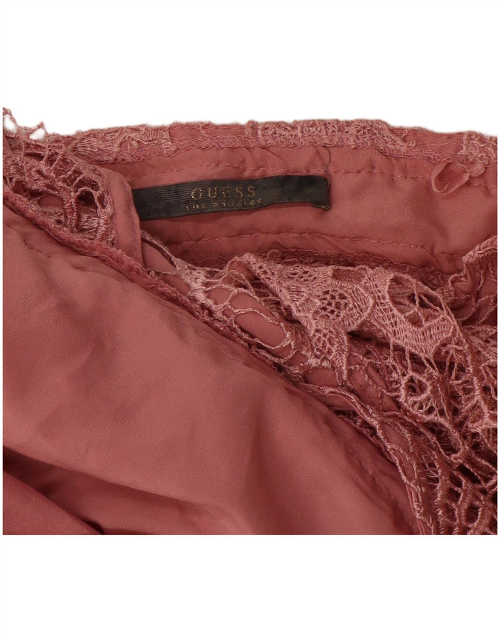 Guess Vestido tubo para mujer UK 42 Poliéster floral rosa medio