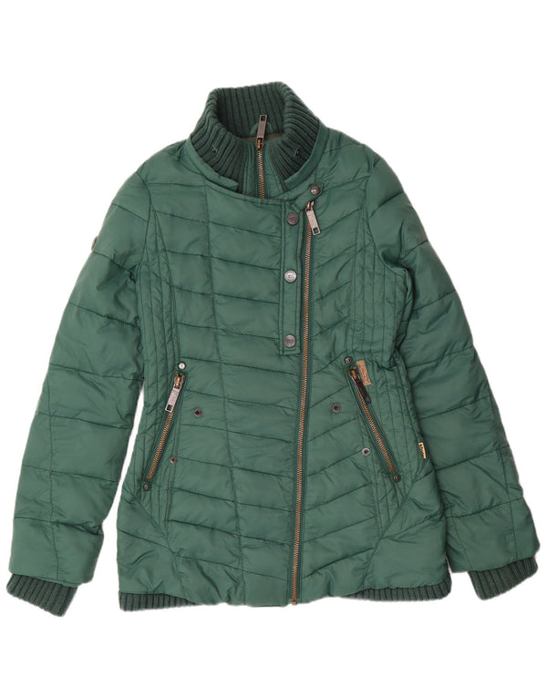KHUJO Chaqueta acolchada para mujer UK 42 Verde medio