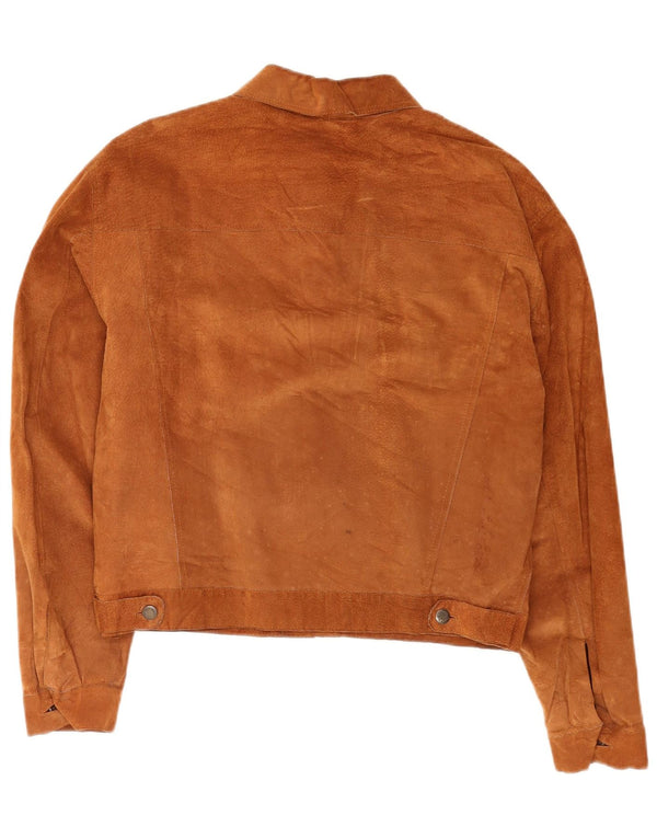 Conbipel Chaqueta Bomber De Ante Para Hombre IT 48 Cuero Marrón Medio Clásico