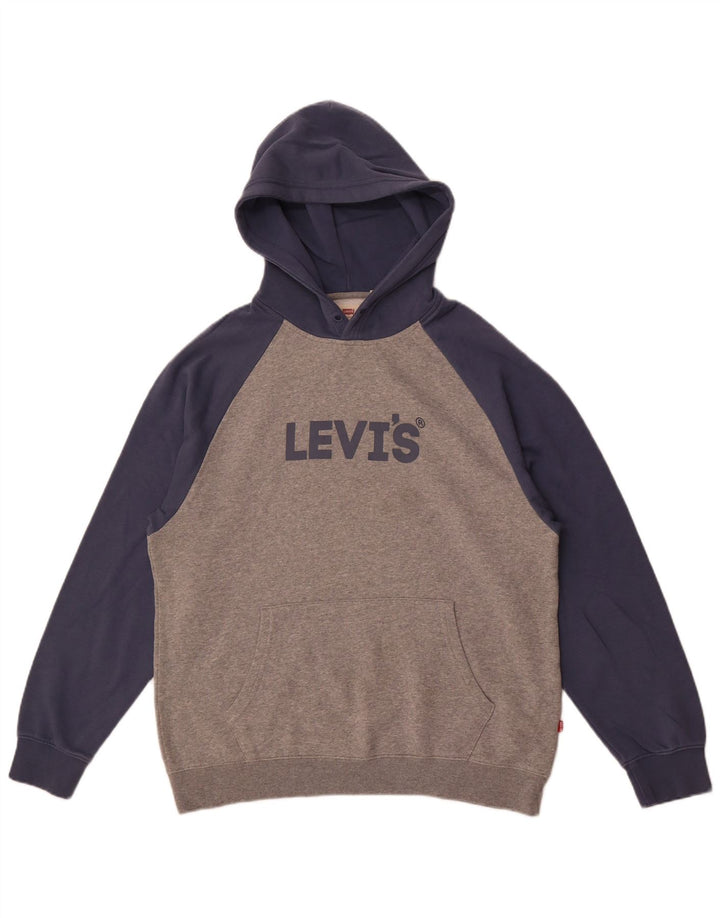 Levi's Jersey con capucha y corte relajado con diseño gráfico en bloques de color gris medio para hombre