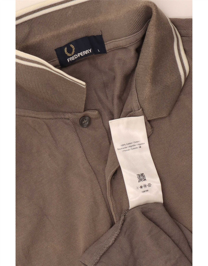 Fred Perry Polo Para Hombre Grande Gris Algodón