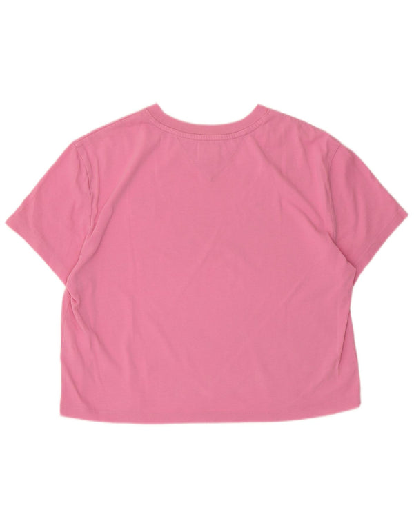 Tommy Hilfiger Camiseta corta para mujer UK 14 Algodón rosa medio