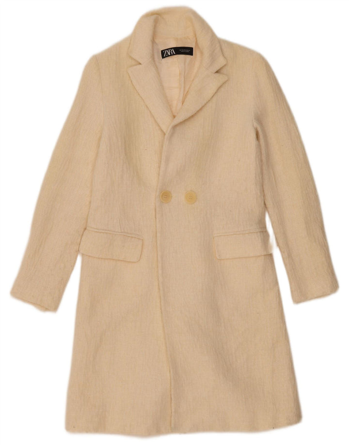 Zara Mujer Abrigo UK 6 XS Off White Lana