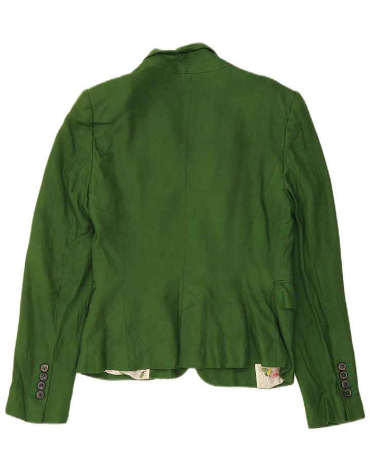 Zara Mujer Chaqueta Blazer De 1 Botón UK 42 Verde Medio