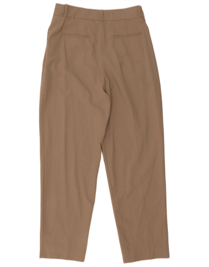 Zara Mujer Pantalón Traje Tapered Mediano W28 L30 Poliéster Beige