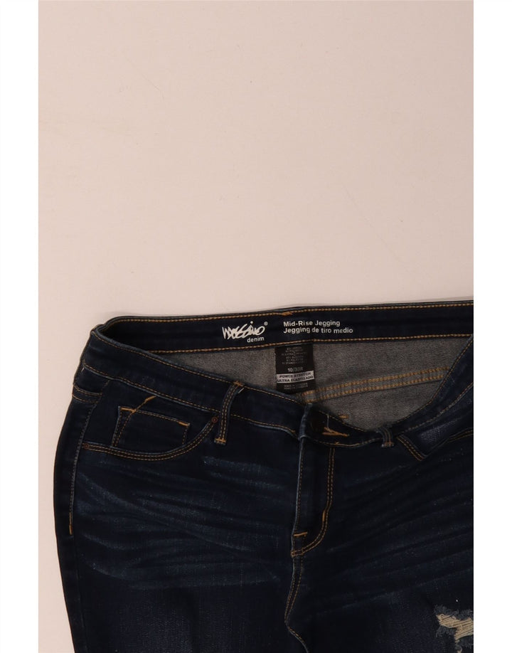 MOSSIMO Jeans ajustados desgastados de talle medio para mujer US 10 Medium W30 L27 Azul