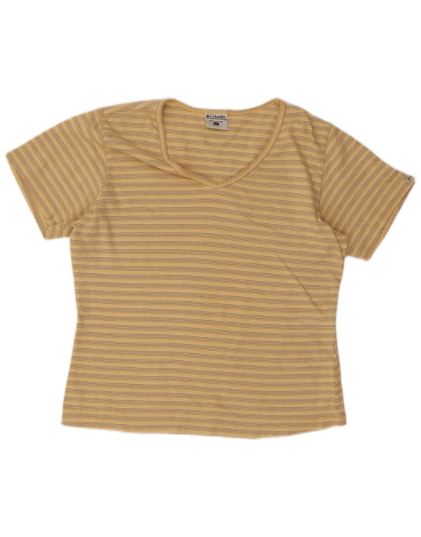 Columbia Camiseta para mujer Top UK 10 Small Amarillo Rayas Algodón