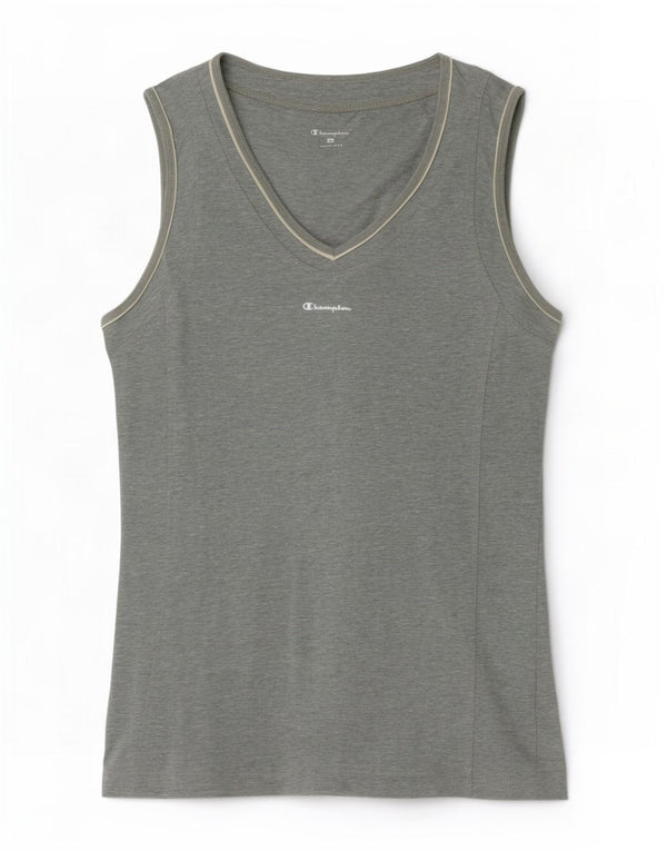 Champion Camiseta sin mangas para mujer UK 18 XL Algodón moteado gris