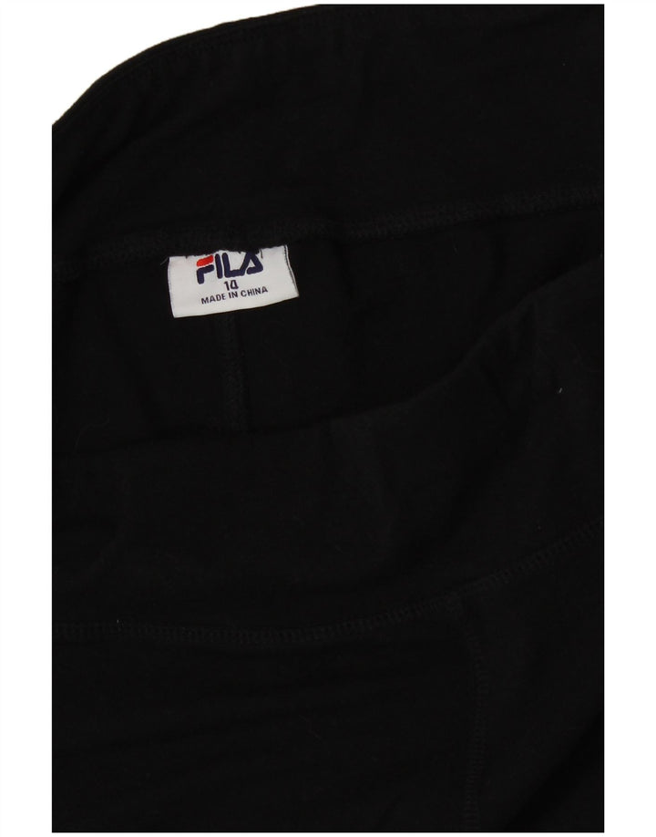 FILA Leggings gráficos para mujer Reino Unido 14 Algodón negro mediano