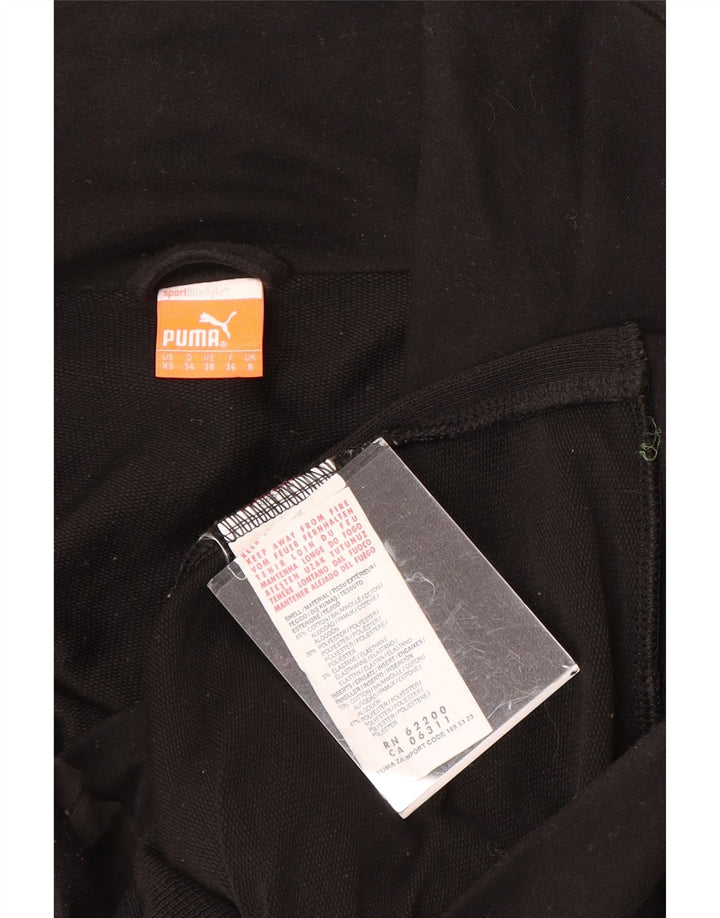 PUMA Chaqueta de chándal para mujer UK 8 Small Black Cotton