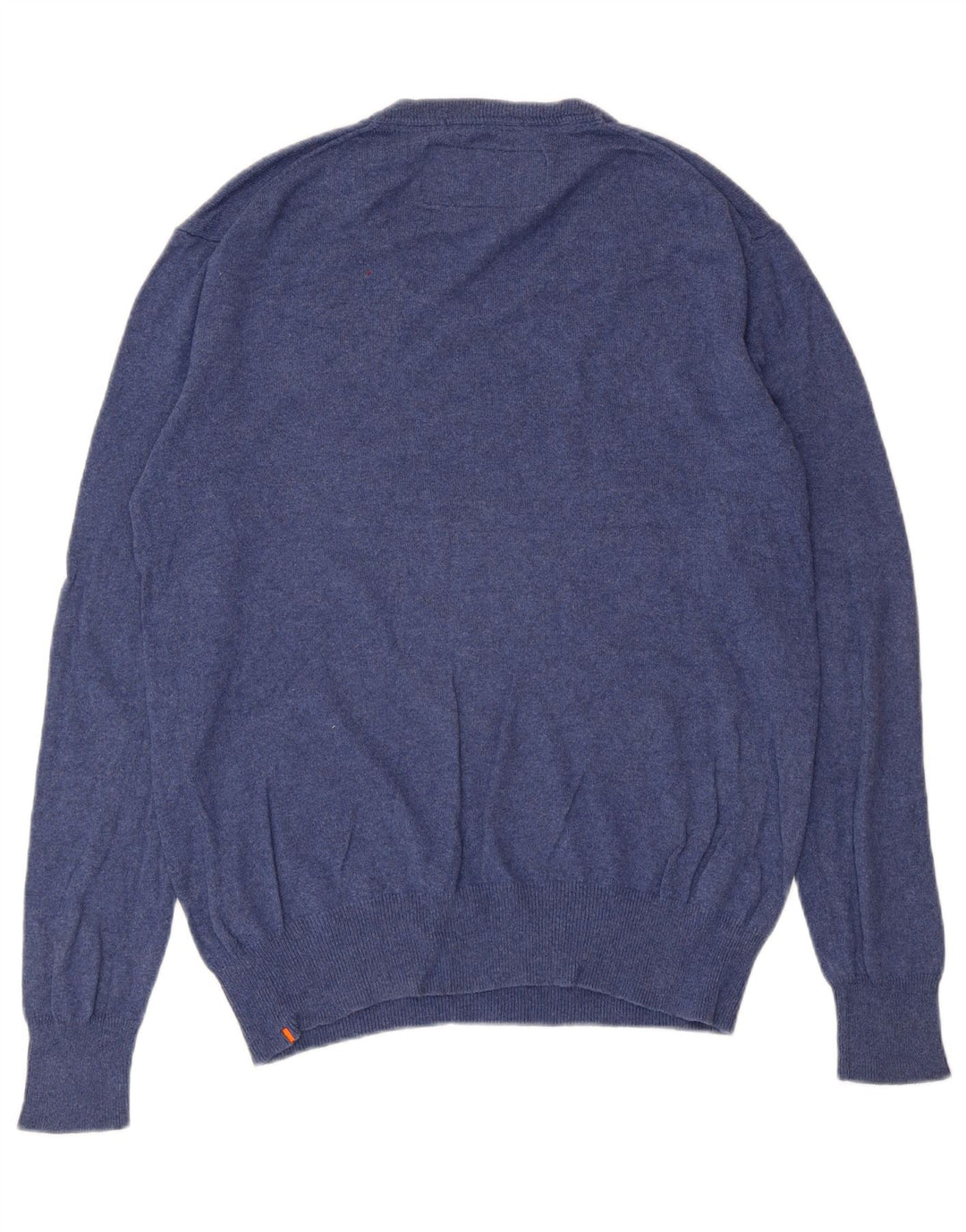 Superdry Jersey con cuello en V para hombre, talla grande, algodón azul
