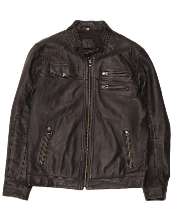 Bata Chaqueta de cuero para hombre UK 42 XL Negro