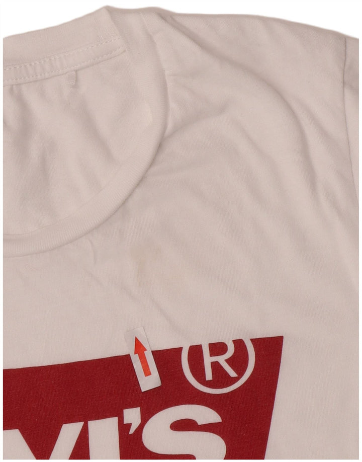 Levi's Camiseta gráfica para mujer Top UK 10 Small White