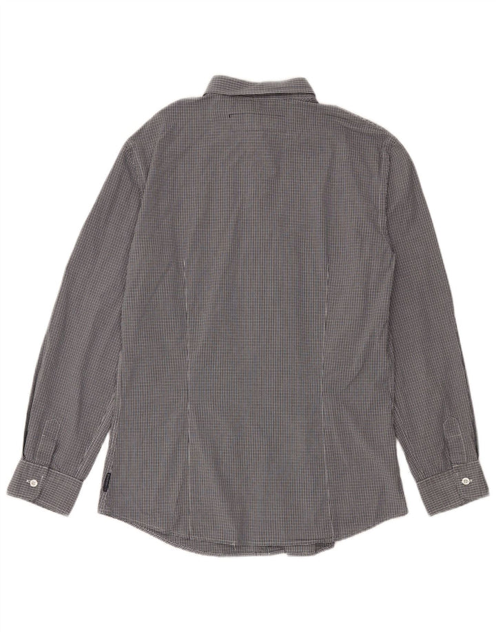 Armani Jeans - Camisa ajustada para hombre, talla grande, color azul marino