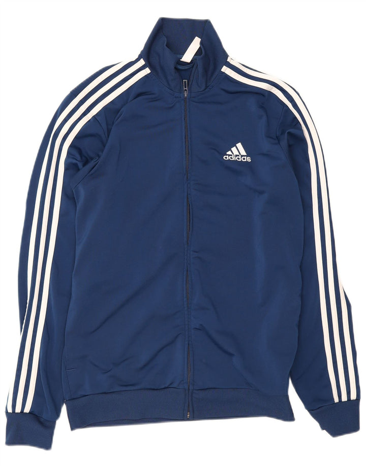 Adidas Hombre Chándal Top Chaqueta UK 38/40 Medio Azul Marino Poliéster
