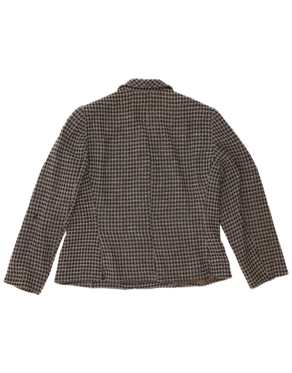 Emanuel Ungaro Chaqueta tipo blazer de 5 botones para mujer IT 50 XL Pata de gallo negra
