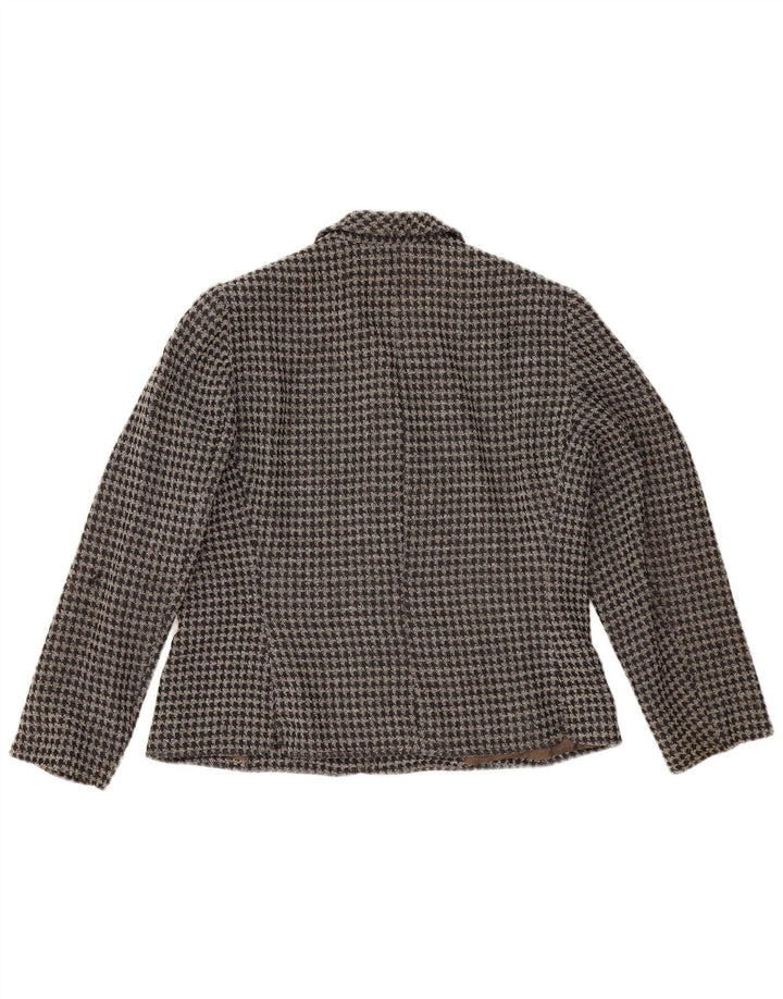 Emanuel Ungaro Chaqueta tipo blazer de 5 botones para mujer IT 50 XL Pata de gallo negra