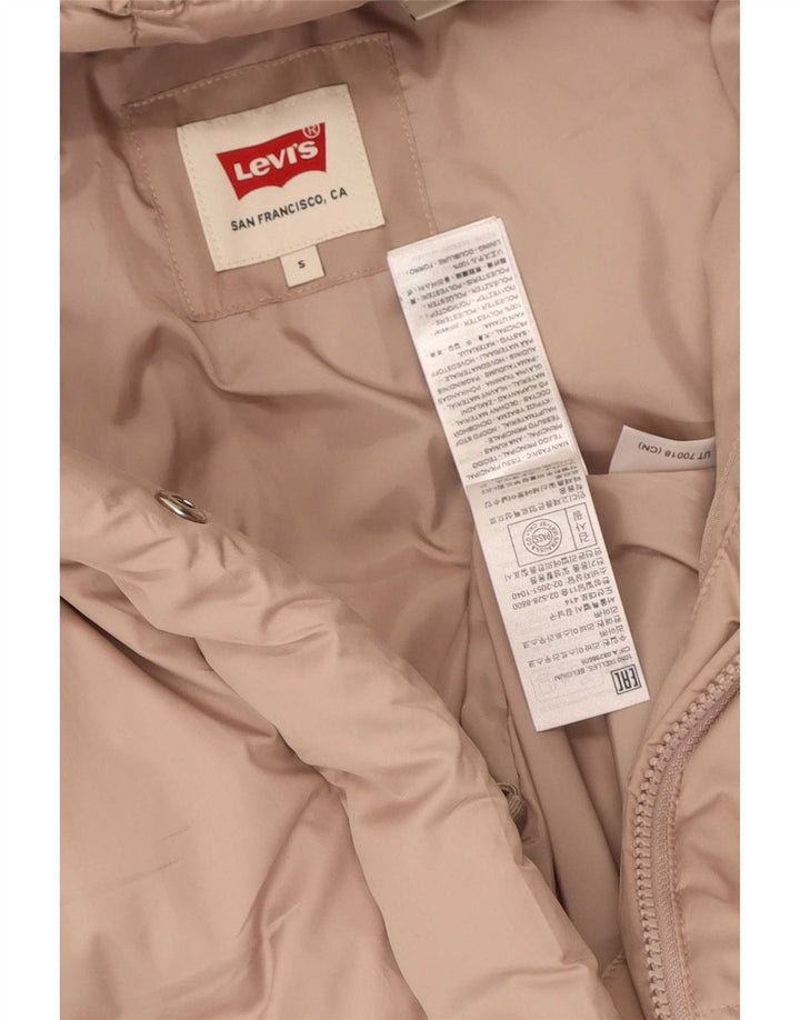 Levi's Chaqueta acolchada extragrande con capucha para mujer UK 10 Small Poliéster morado