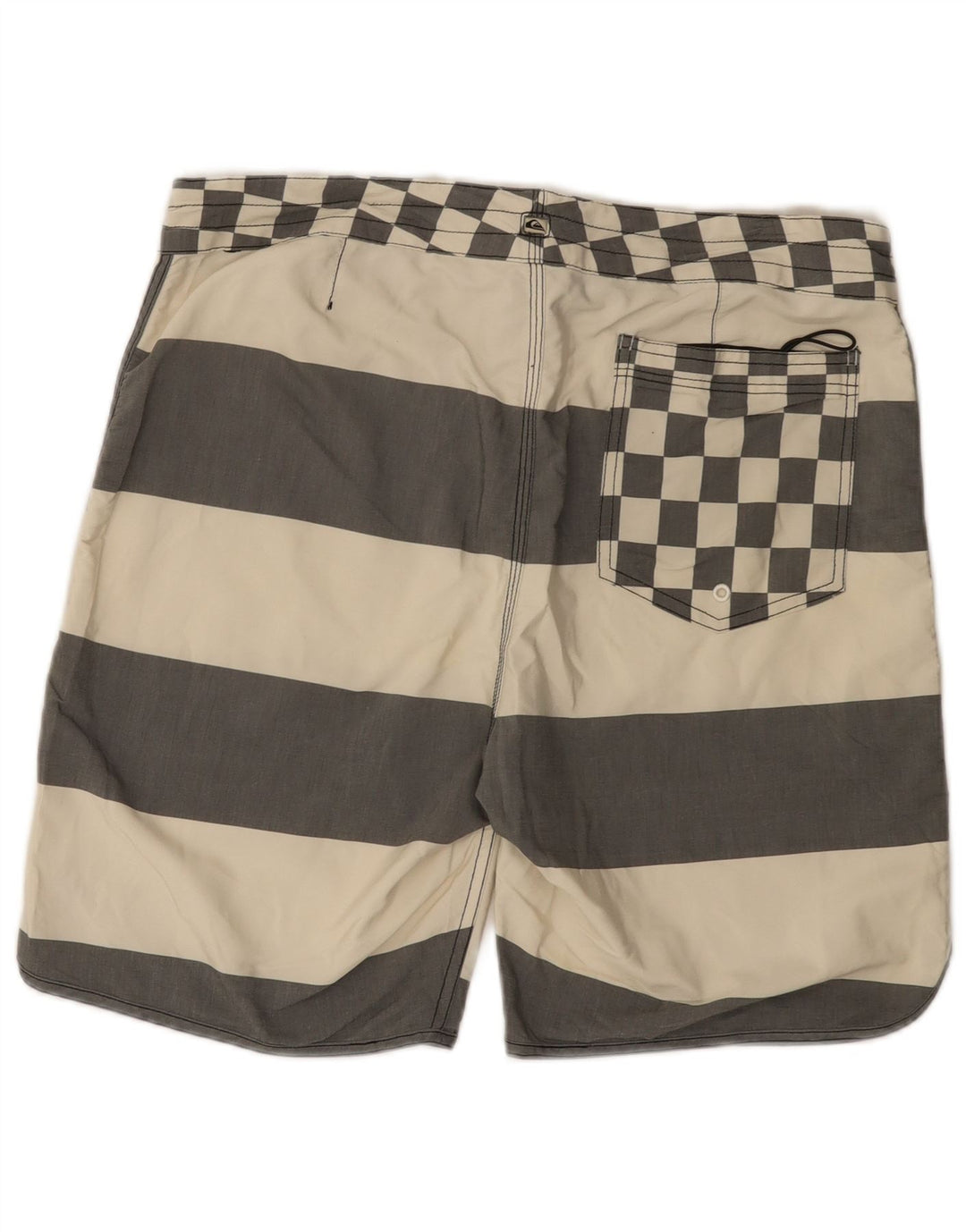Quiksilver Bañador para hombre, talla grande, color blanco roto, poliéster a rayas