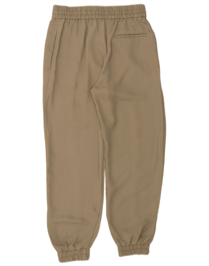 Zara Mujer Joggers Pantalones Casuales Medianos W28 L26 Poliéster Caqui