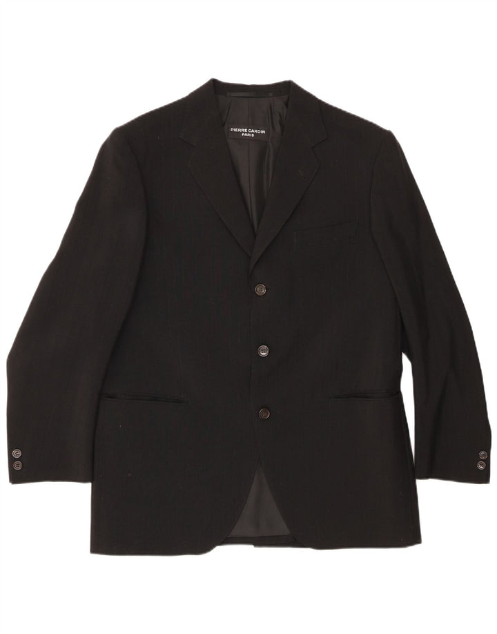 Pierre Cardin Chaqueta Blazer de 3 Botones para Hombre UK 38 Mediana Lana Negra