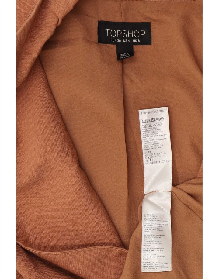 Topshop Chaqueta tipo blazer para mujer UK 8 Small Viscosa beige