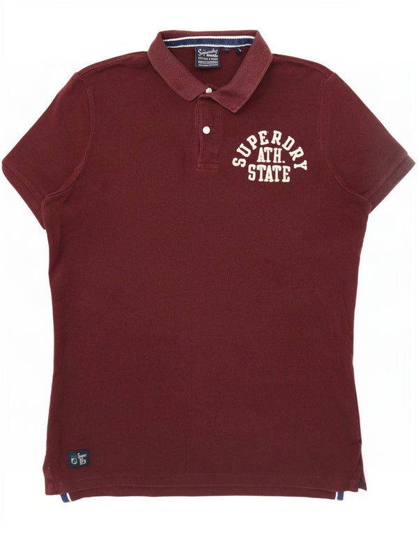 Superdry Polo gráfico de algodón en color burdeos medio para hombre