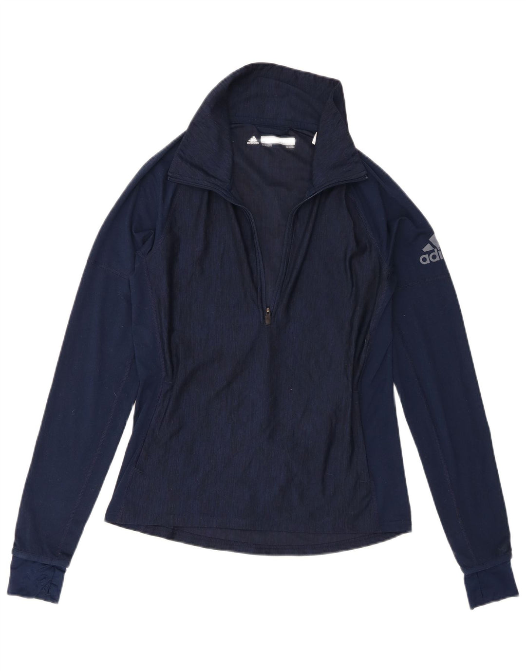 Adidas Mujer Gráfico Jersey Chándal Top Reino Unido 8/10 Pequeño Azul Marino