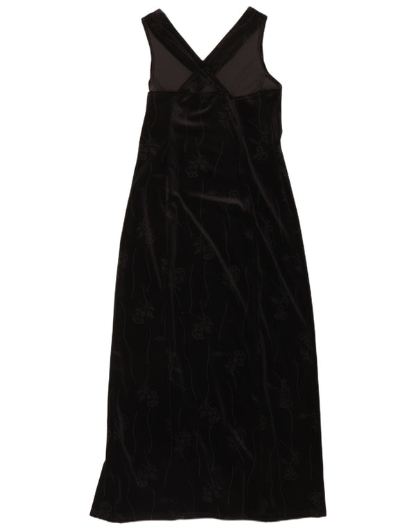 NEW LOOK Vestido largo de terciopelo sin mangas para mujer UK 44 Mediano Negro Floral