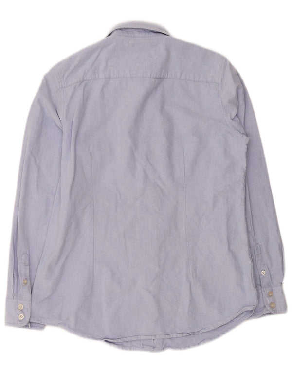 Crew Clothing Camisa a medida para mujer UK 40 Algodón azul medio