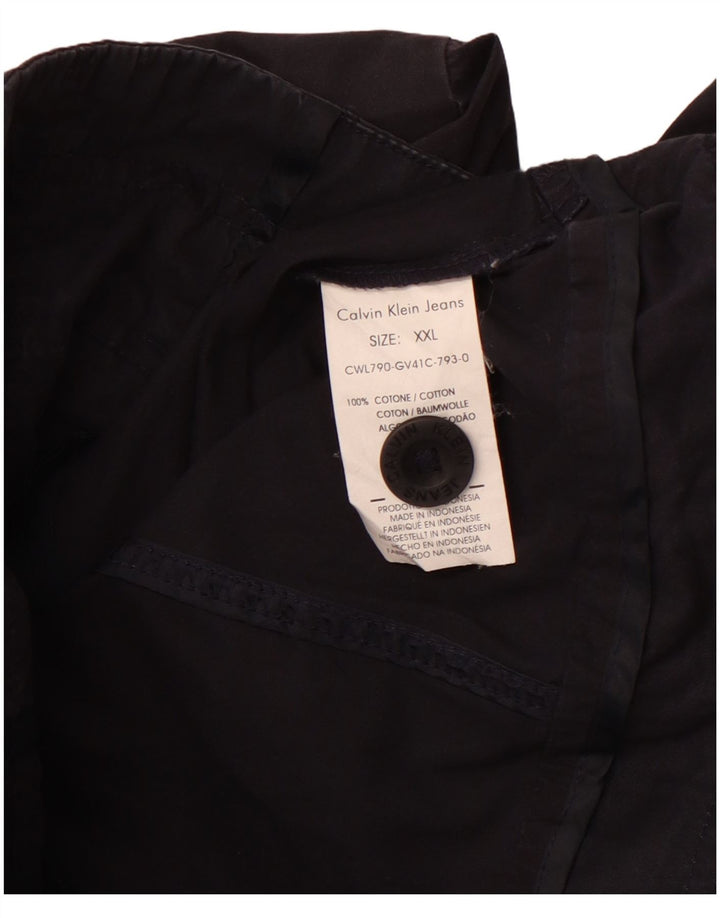 CALVIN KLEIN JEANS Chaqueta militar para mujer UK 20 2XL Azul marino Algodón