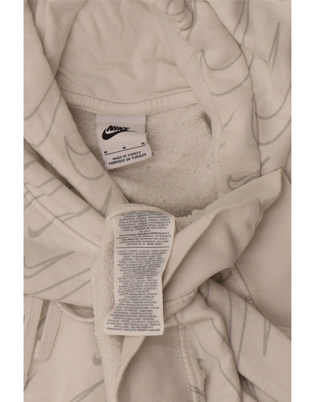 Nike Jersey con capucha y estampado gráfico de algodón blanco roto mediano para hombre