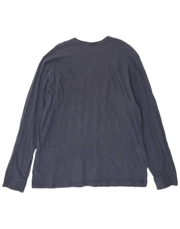 Eddie Bauer Mens Tall Top Manga Larga XL Azul Marino Algodón