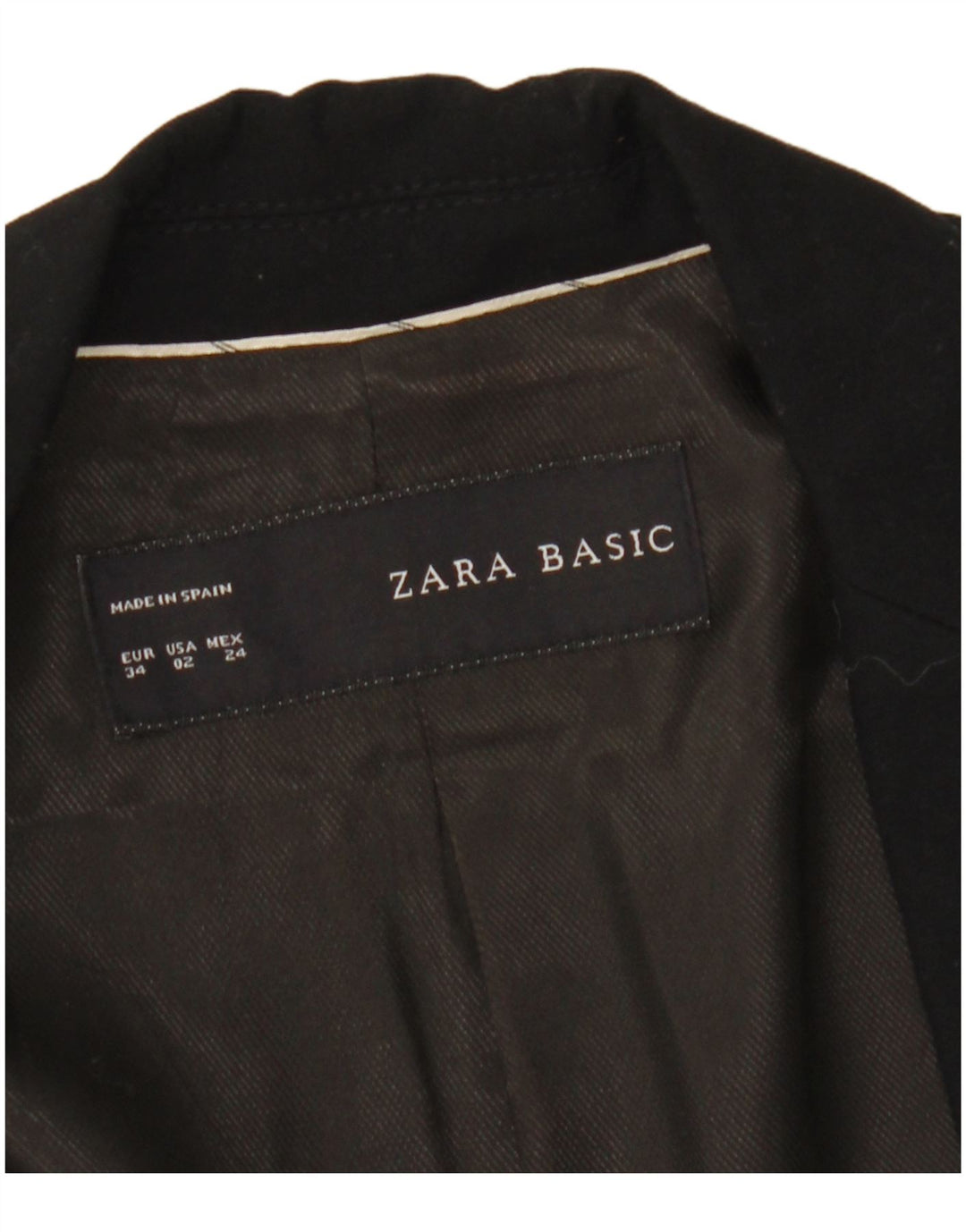 ZARA Chaqueta Blazer De 1 Botón Mujer EU 34 2XS Negro