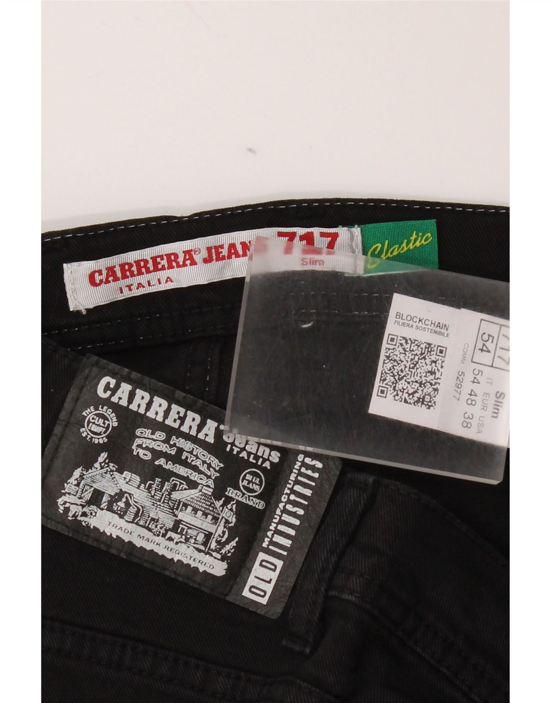 Carrera Mens 717 Slim Jeans W38 L32 Algodón Negro